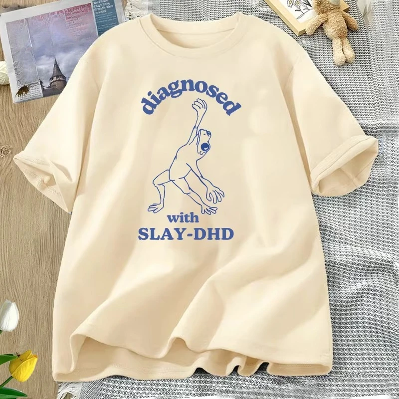 Funny Frog Mental Health T Shirt Women Men Cartoon Silly Meme Tshirt Summer Cotton Short Sleeve Graphic T Shirts Clothes Women