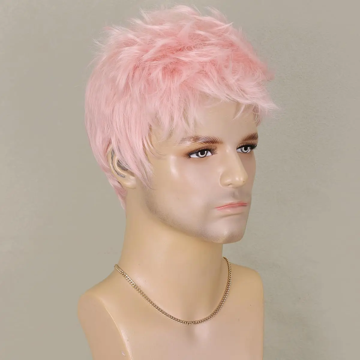 Pixe Cut Wigs for Man Synthetic Hair Pink Wig Men High Quality Short Synthetic Wig Male Men's Wigs on Sale Daily Party Csoplay
