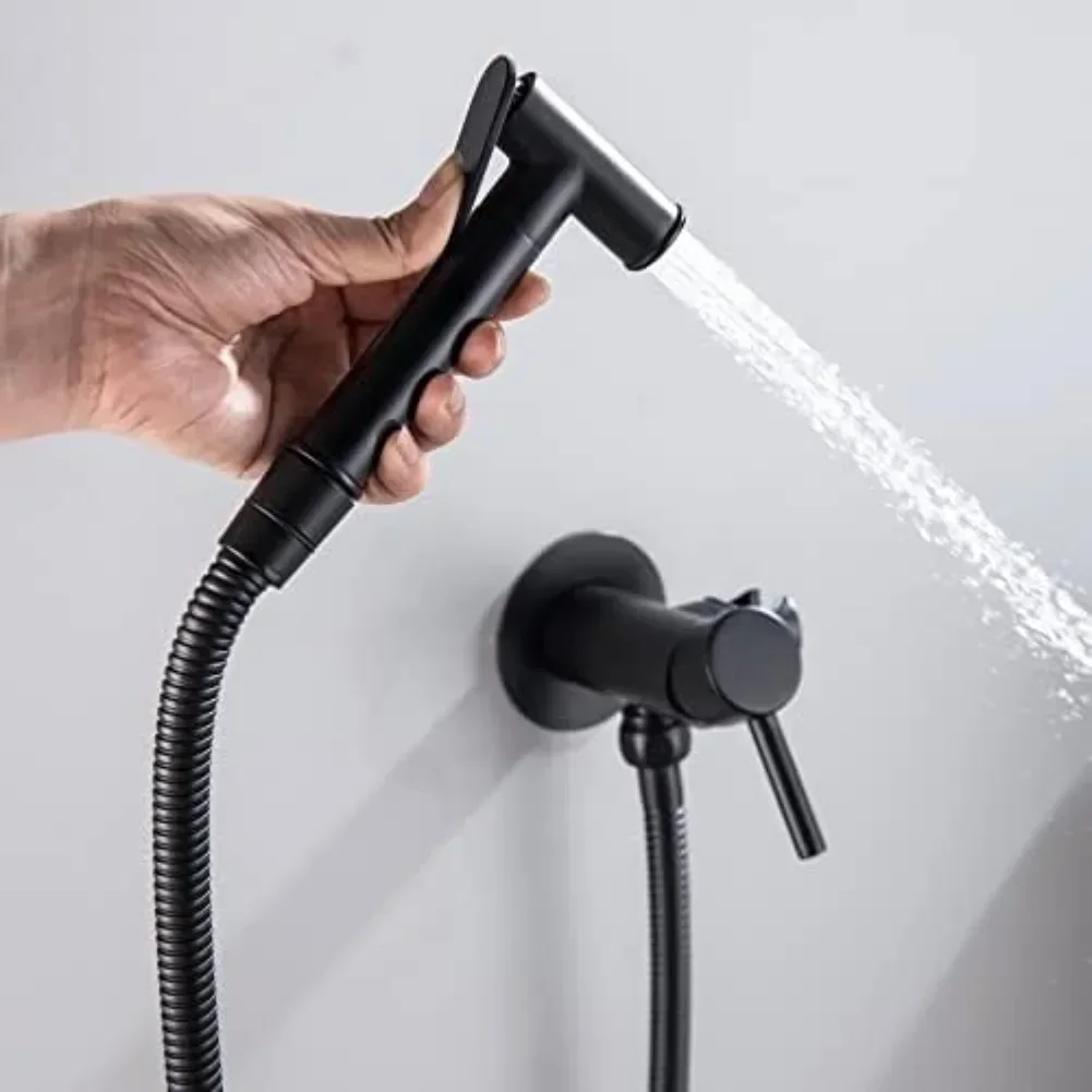 

Bidet Sprayer Kit For Toilet With Handheld Spray Stainless Steel Wall Mount 1.5M Flexible Hose Modern Design