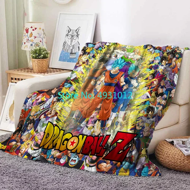 Couverture de sieste Dragon Ball Z Goku Anime Figure, couvertures douces 3D au glouton ou Sherpa, jeté de canapé, décor de chambre à coucher, cadeau pour bébé et enfants, 70x100cm