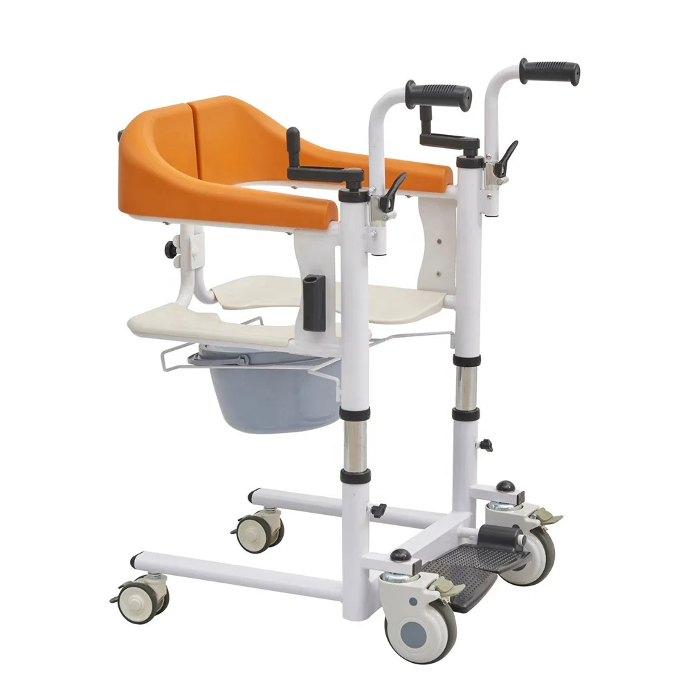 Custom Wholesale Medical Portable Commode Chair Metal Wheelchair For Elderly Patient Transfer Toilet Lift Chair