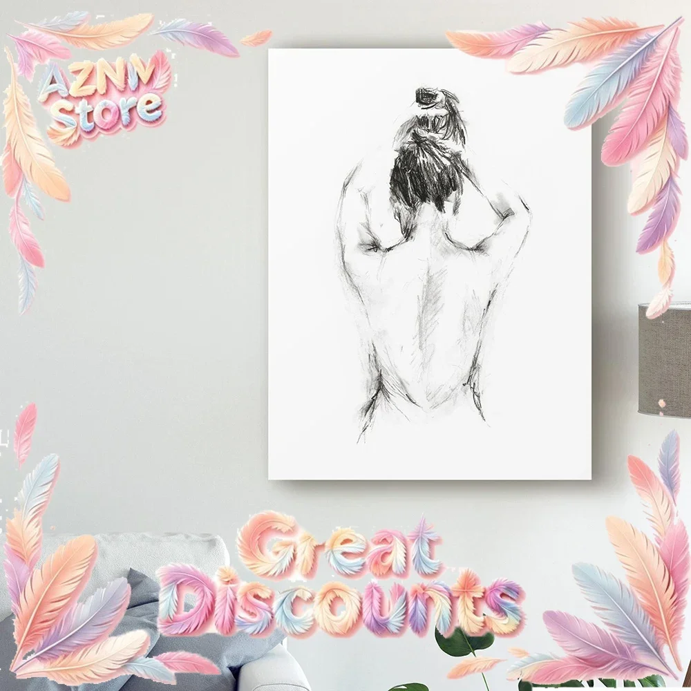 2026Minimalist Wall Art Female Line Drawing Abstract Nude HD Canvas Poster Print Home Bedroom Living Room Decoration