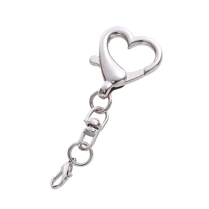 Unique Alloy Heart Keyring Pendant Heart Shaped Clasp for DIY Jewelry Making