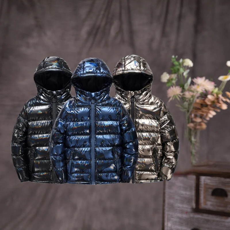 

Boys Child Winter Thick Warm Windproof Waterproof Cotton Content Coat Teenager Kids Golden Panda Print Cotton Padded Outwear