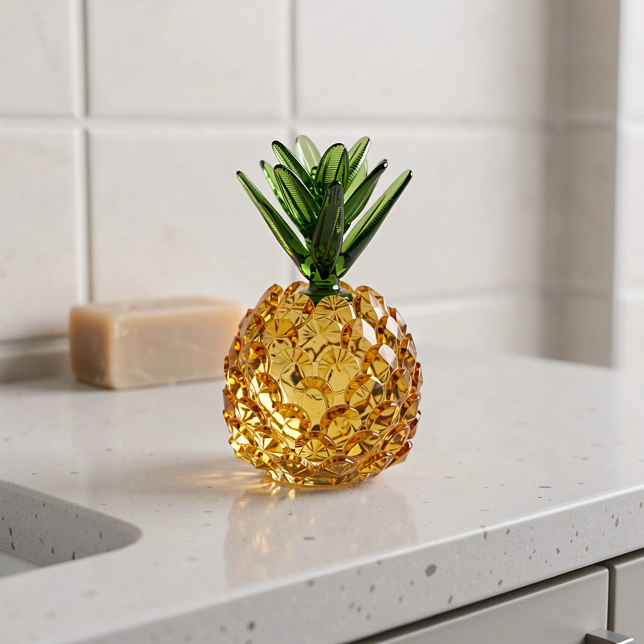 Yellow Crystal Pineapple Glass - огляд і ціна Paper Weight Crystal