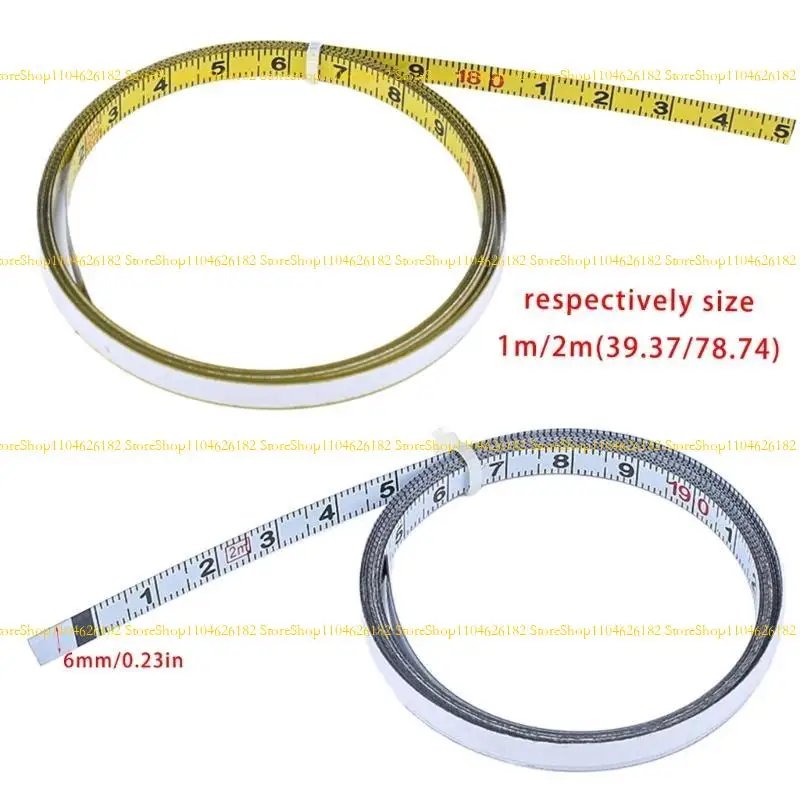 Q2Q4 Workbench Ruler Backed Adhesive Measure Tape Metal Measuring Tool Scale Sticky