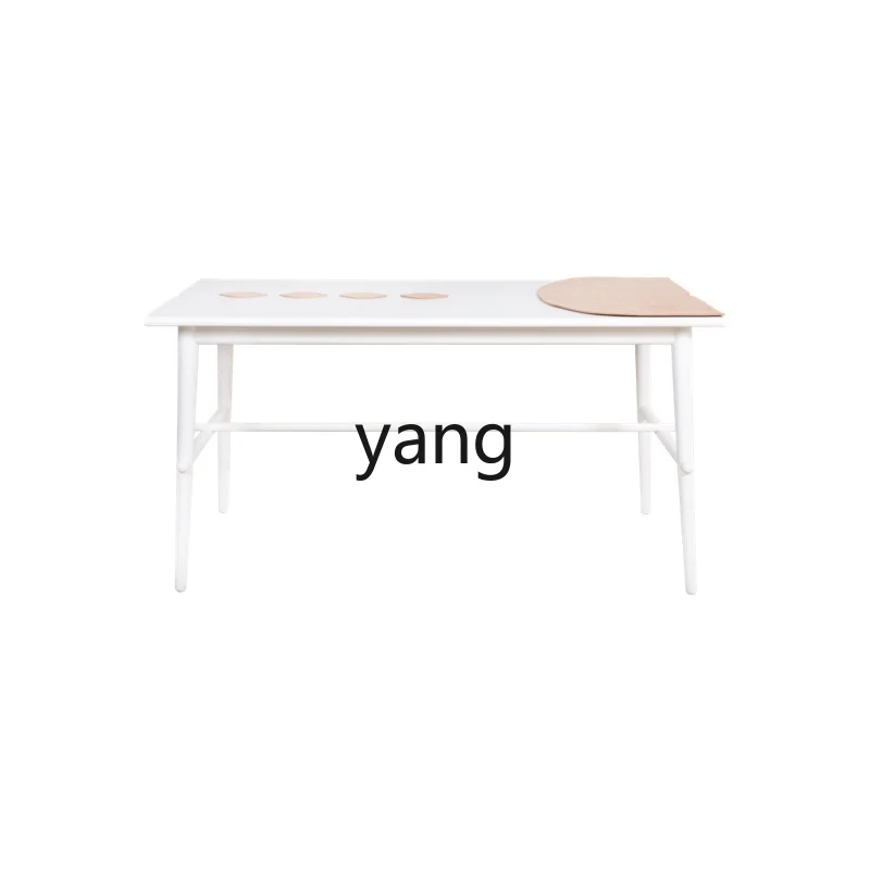 

Yjq Set Cream Warm Household Small Apartment Rectangular Dining Table Dining Table