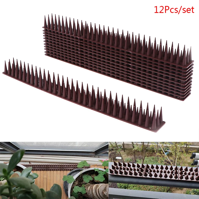 

12Pcs Bird Pigeon Spikes Anti Bird Anti Pigeon Scare Birds Pest Control Bird Repellent Thorn Spikes Net Fence Anti-Bird Device