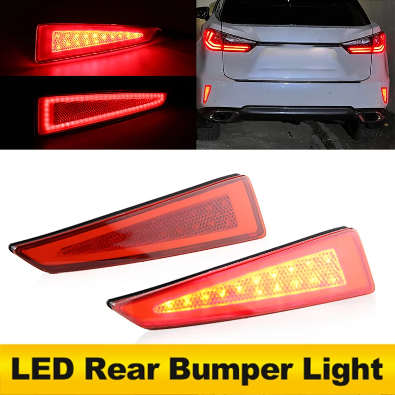 2PCS LED Rear Bumper Reflector Lights For  Lexus 2016-2020 RX350,2018-2020 RX350L,2016-2020 RX450h,18-19 RX450hL OEM#81920408050