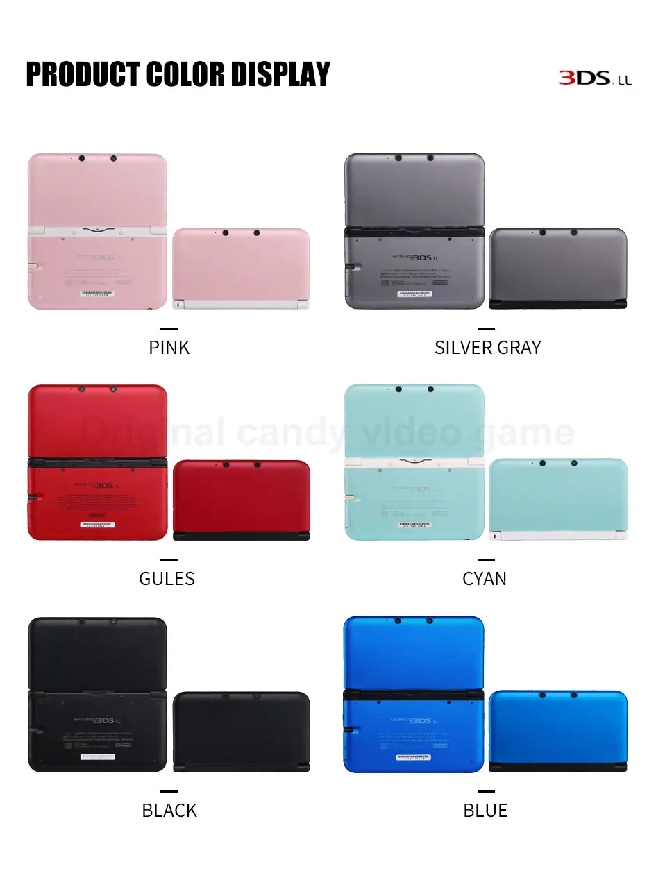 Original 3DS XL / 3DS LL Handheld Game Console with 4.7-inch Touch Screen Naked Eye 3D Image Classic 3DS Gamespink