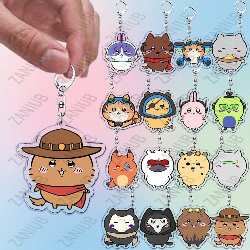 Fashion Game Chibi Keychain Keyring Accessories Bag Car Charm Tracer Cole Cassidy Reaper Key Chain Jewelry Fans Friends Gift