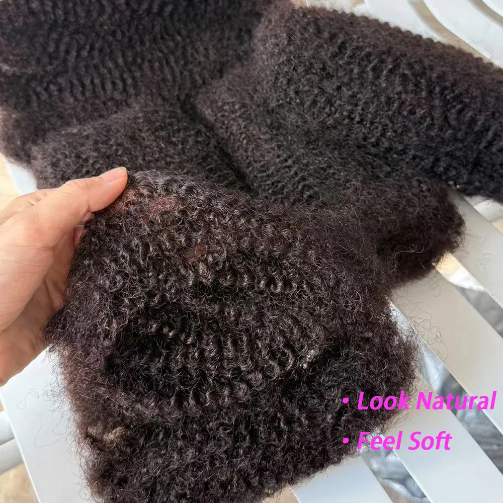 Rambut Manusia Afro Kinky Brasil Alami untuk Kepang Rambut Remy 30g/Pak Tanpa Jalinan QVR 4C Afro Kinky 10-18 Inch