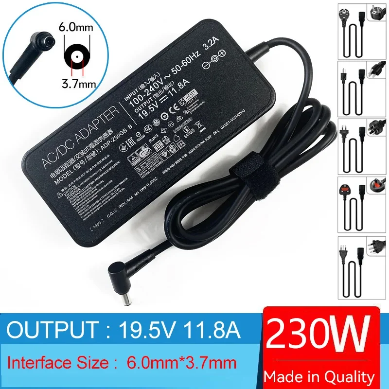 

19.5V 11.8A Laptop AC Adapter Charger for Asus TUF505D TUF505Gd TUF705DT TUF765DU TUF505GM TUF505GT