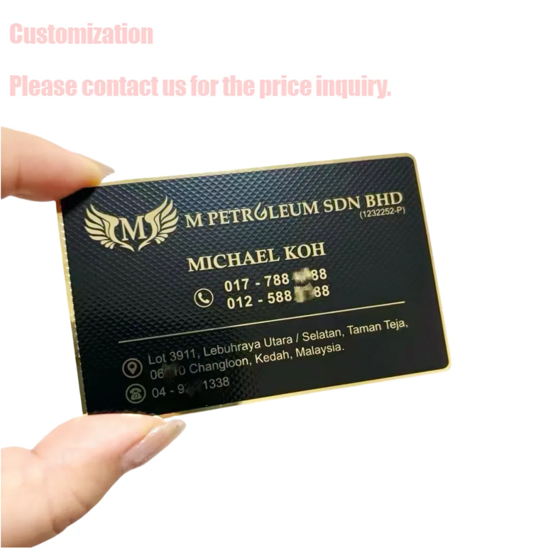 

Customized inquiry China Manufacturer Cheap Price Custom Black Plate Metal Business Name Card