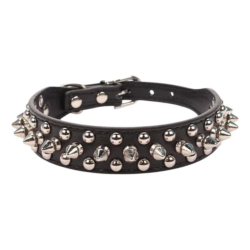 Adjustable Studded Dog Collar For Medium And Large Dogs Punk Style_voghion.com
