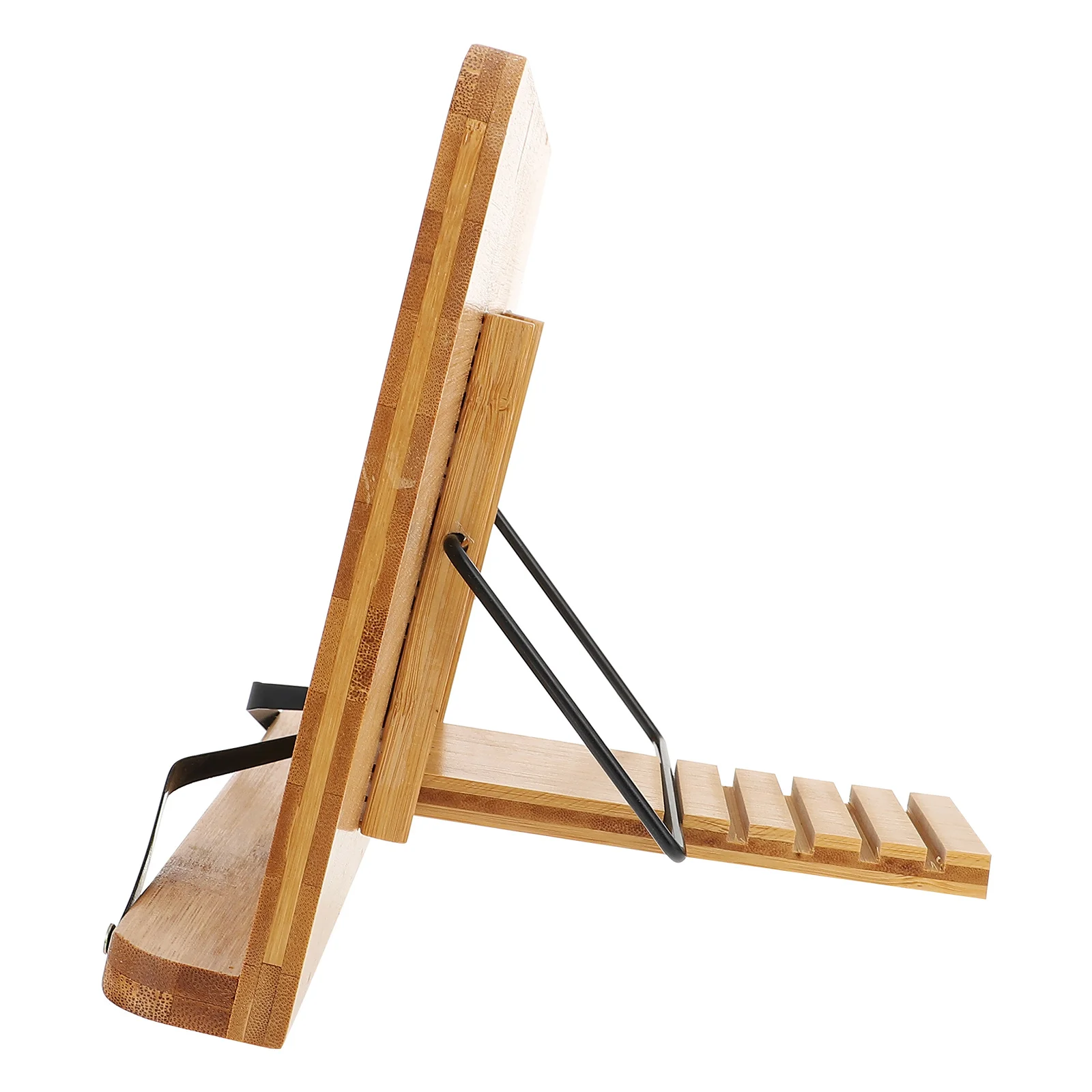 حامل القراءة رف الكتب المكتبي من الخيزران للكتب والكمبيوتر المحمول رف تخزين بسيط للمنزل والمكتب ورف القراءة متعدد الوظائف #5