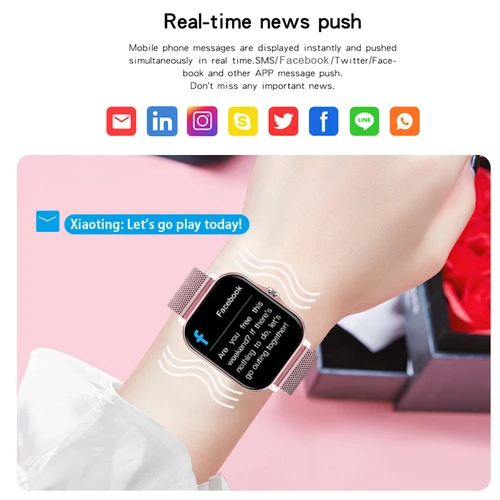 Imagen 2 del producto Reloj inteligente deportivo LIGE completamente táctil para hombres y mujeres, rastreador deportivo de ritmo cardíaco, llamada Bluetooth, reloj de pulsera GTS 2 P8 plus