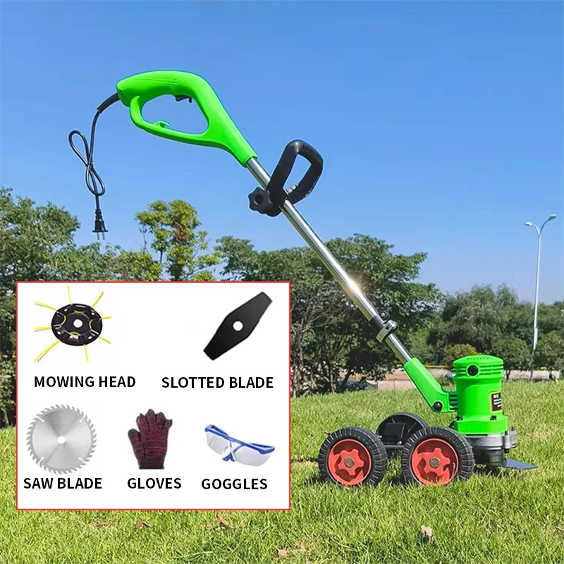 

1200W Electric Lawn Mower Plug-in 220V Push Lawn Mower Small Household Lawn Mower Blade Weeder