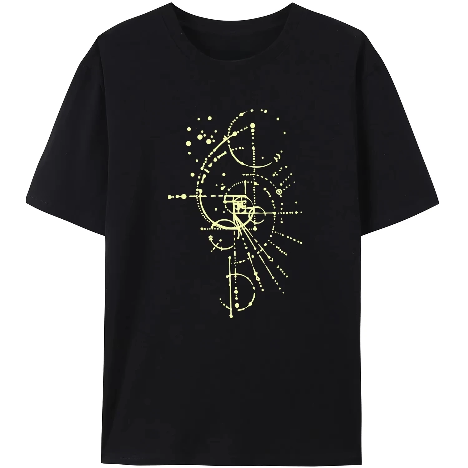 Gold Fibonacci Rectangle Natural Pattern Graphic T-Shirt, Unisex Y2K Tee, Outdoor Casual Fashion Short Sleeve Tops