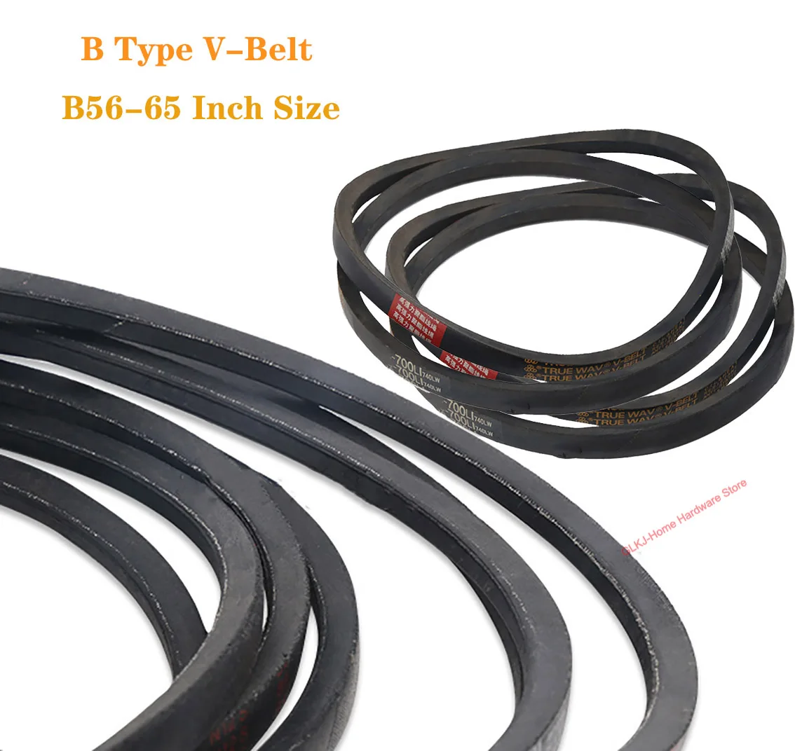 

1Pcs B56/57/58-65 Inch Size B Type V-Belt Black Rubber Triangle Belt Industrial Agricultural Mechanical Transmission Belt