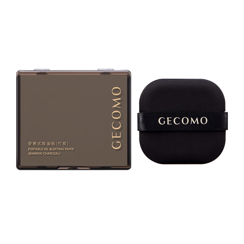 

100 Sheets Oil Control Paper with Case & Powder Puff Oil Absorbing Sheets Bamboo Charcoal Face Oil Blotting Sheets for Men Women