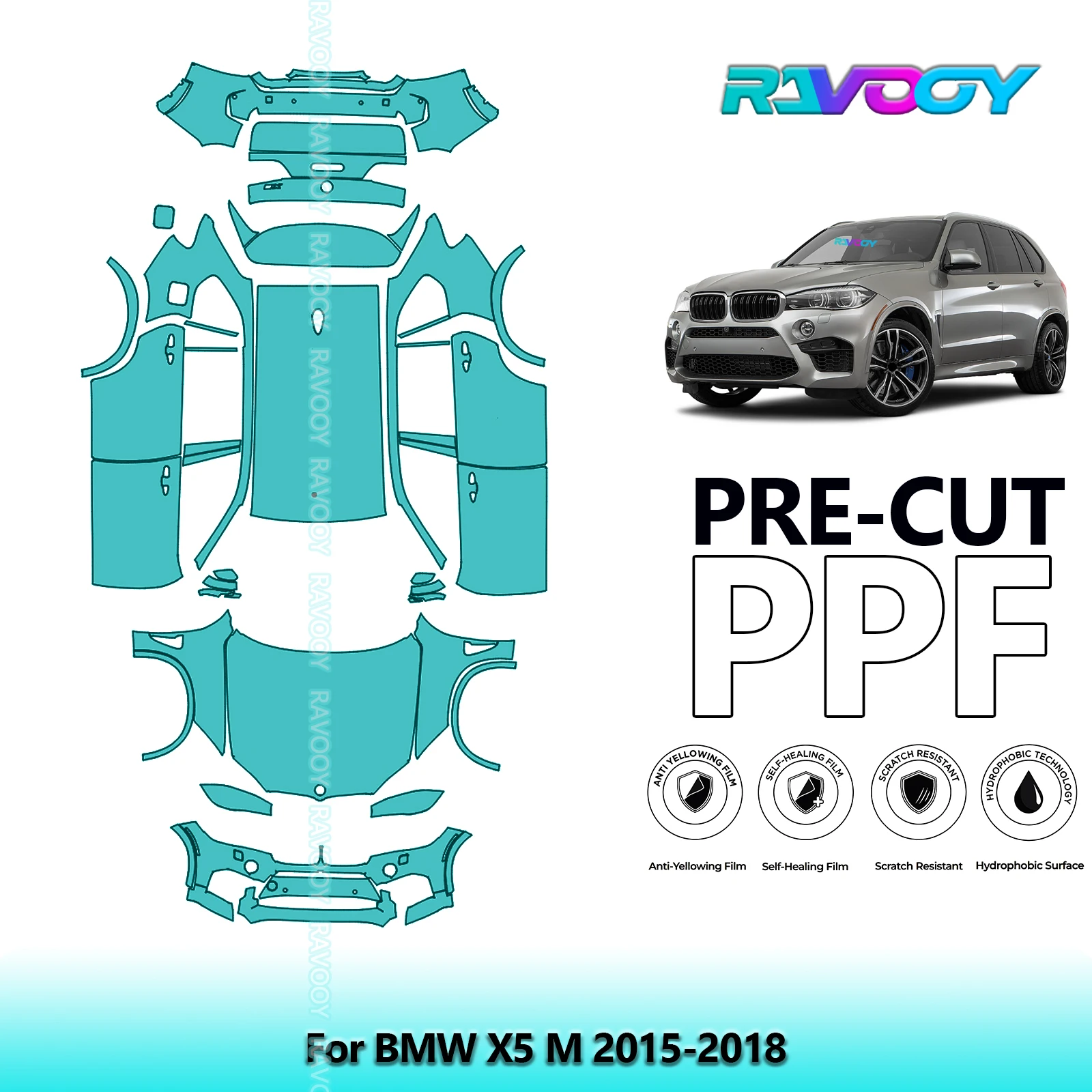 

Precut PPF Paint Protection Film Full Vehicle For BMW X5 M 2015-2018
