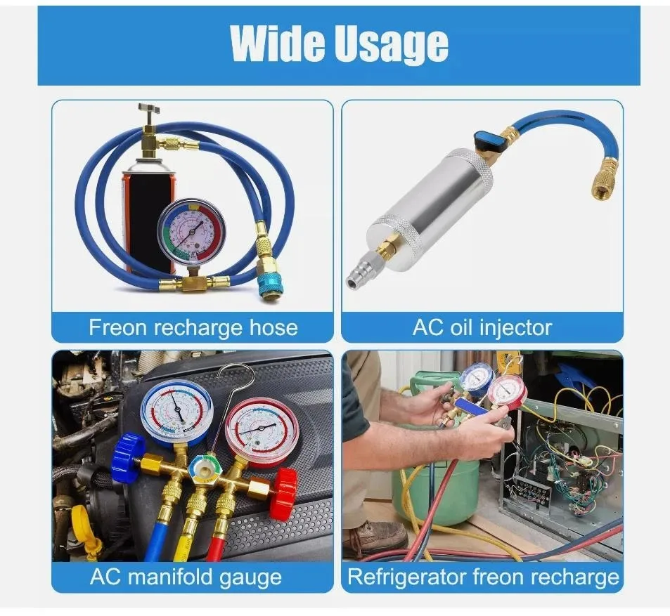 طقم محول R1234YF إلى R134A قارنات توصيل سريعة تحويل جانبي Hi/Lo يناسب سيارة A/C #6