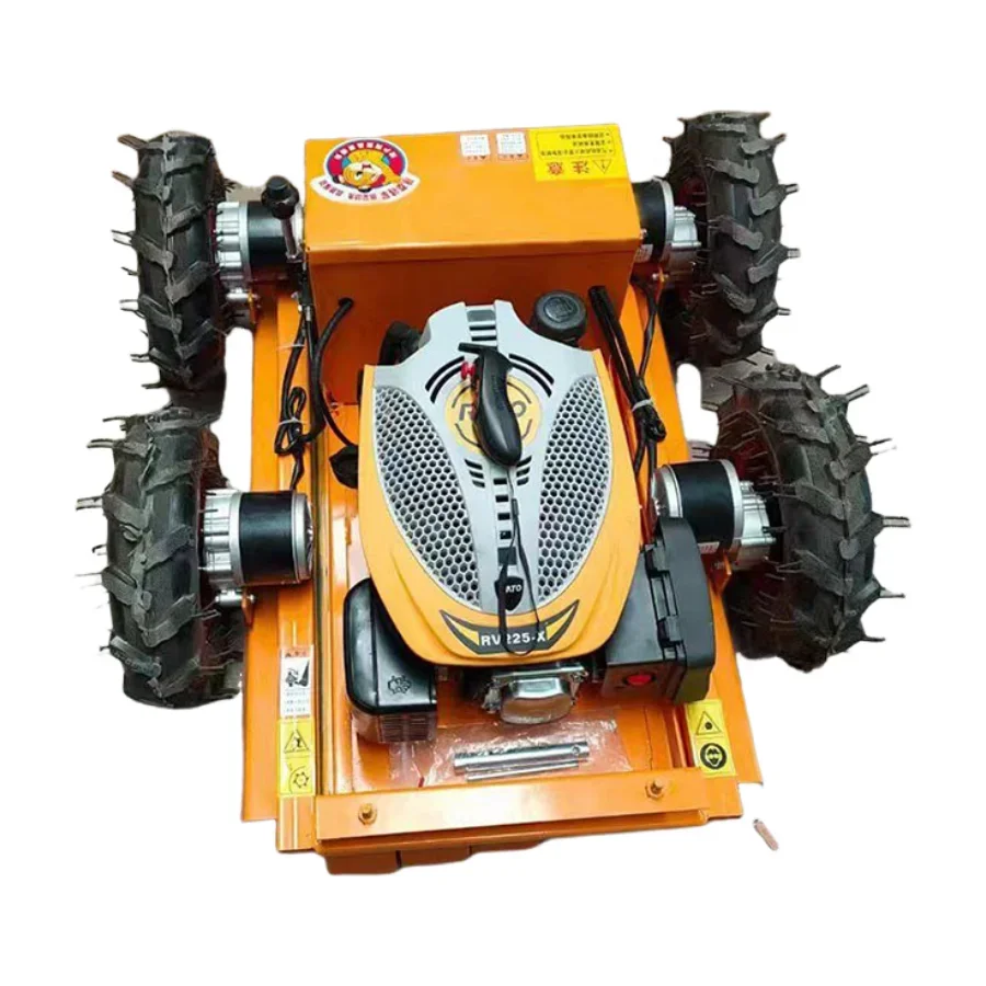 

Remote control four-wheel mowing equipment field weeding equipment remote control fallow climbing lawn mower