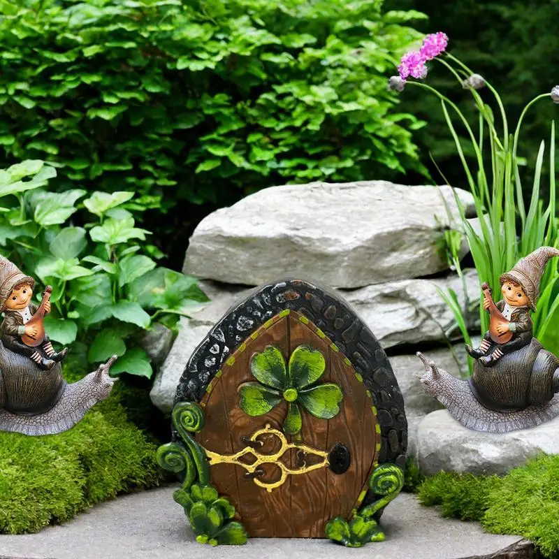 

Fairy tale Doors garden tree decoration outdoor courtyard Walls Fences resin crafts Miniature ornament festival gift for friends