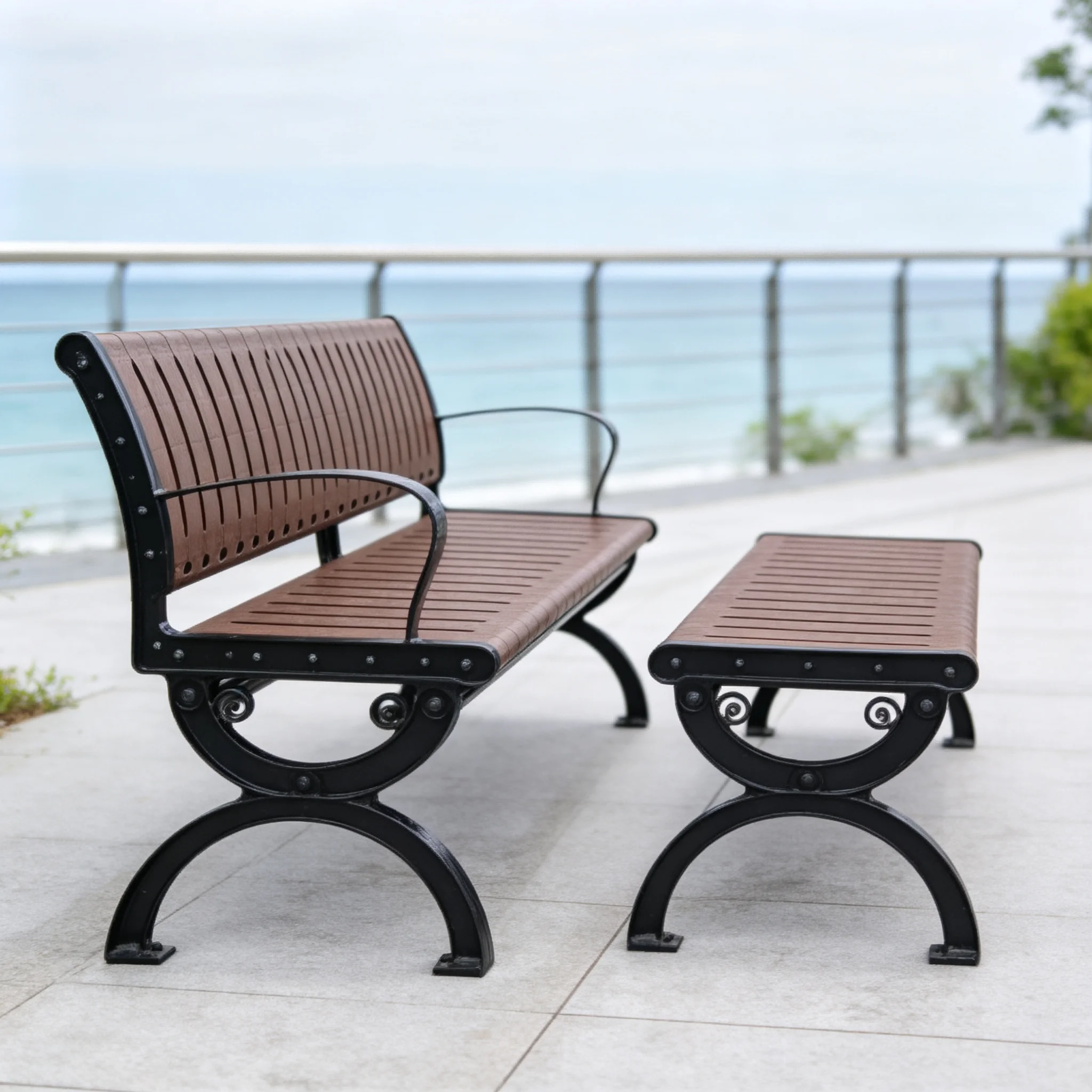 AOLIVIYA Cast Iron Plastic 500kg Load Bearing Outdoor Seat Camping Chair Beach Picnic Chair Outdoor Garden Sun Folding Bench