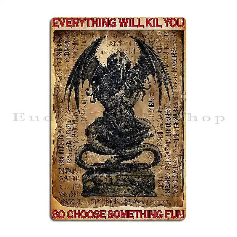 Cthulhu Choose Fun Metal Sign Retro Club Cinema Print Create Tin Sign Poster