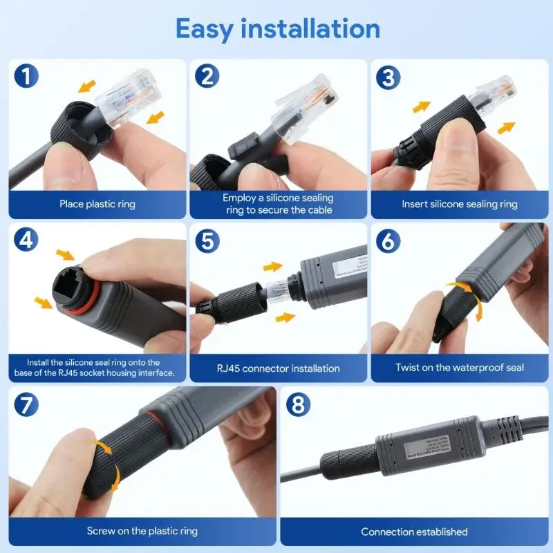 55kc 100W Gigabit Poe Splitter Terisolasi dengan RJ45 1000Mbps Kecepatan Power Output Untuk Mini Dishy Poe Splitter