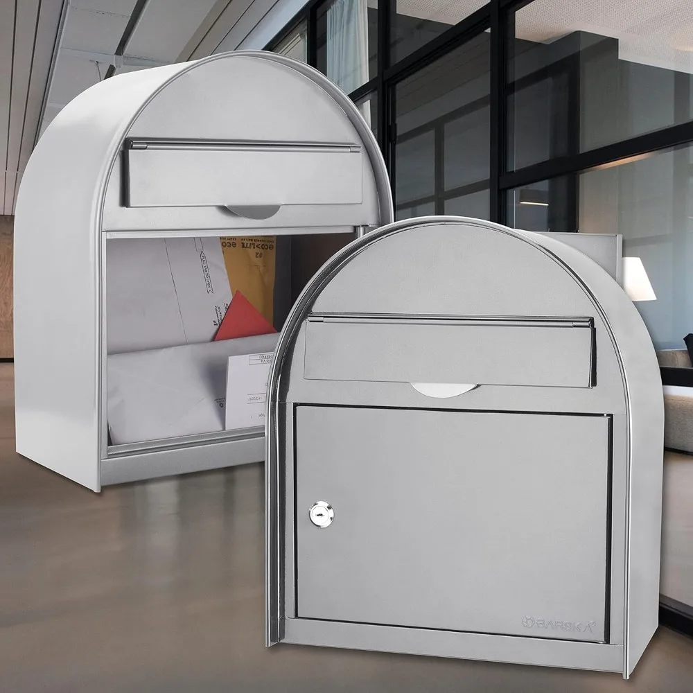 Barska Wall Mount Drop Box with Key Lock – Locking Mail, Suggestion, or Payment Box for Home, Office, Classroom, or Business Use