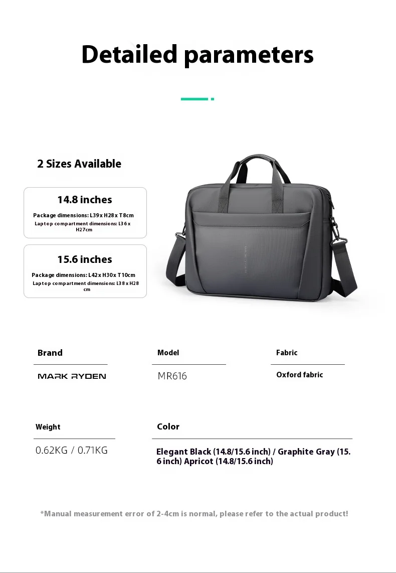 Mark Ryden Borsa per laptop di vendita calda Borsa per documenti di grande capacità Borsa protettiva per laptop Borsa a tracolla per valigetta
