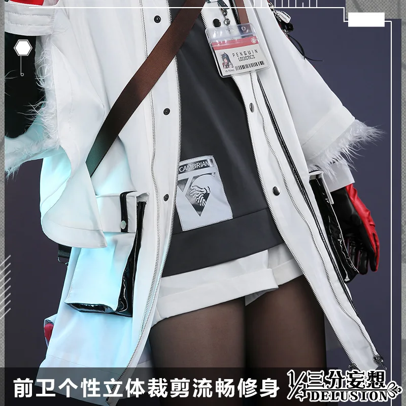 Game Arknights Texas Cosplay Costumes with Satchel Bag Rhodes Island Jacket Coat Gradient Wigs Tail Custom Shoes for Halloween