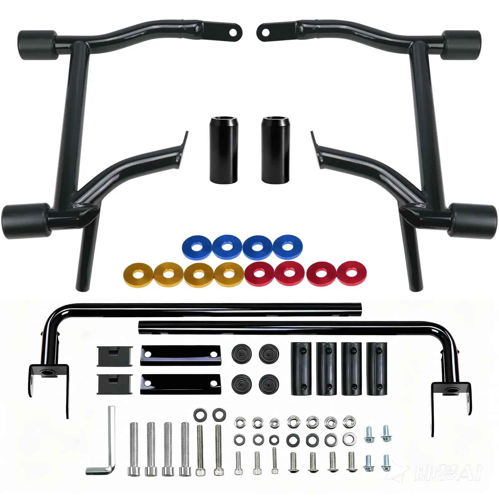 

SaddleBag Guard Crash Bar with Support Rails Kits for Harley Touring 09-24 Road Street Glide Road King Electra Ultra Limit CVO