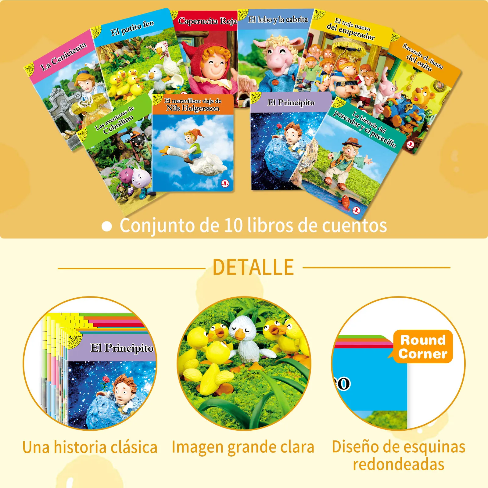 Spanish Set Of 10 Fairy Tale Books Libros Children's Bedtime Stories Companion Reading Color Content For Preschool Learning