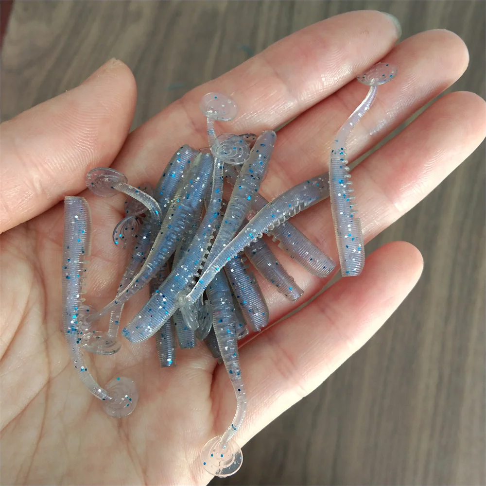 TSURINOYA 6 bags 120pcs T Tail Soft Bait Fishing Lure FLEX 38mm 0.4g Artificial Silicone UV Soft Baits For Ajing Rockfish