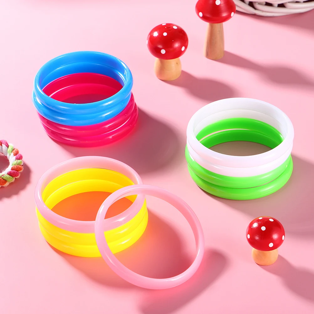 

C y Color Bracelets Plastic Lightweight Comfortable Party Bangles Toddler Girls Adjustable Wristwear