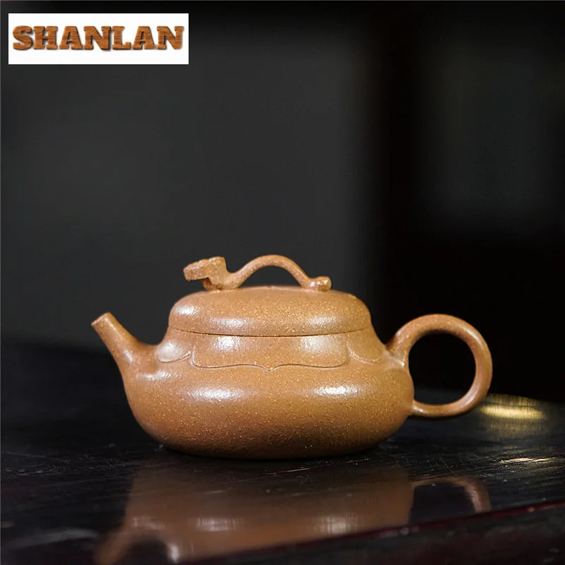 200ml Antique Yixing Purple Clay Teapots Handmade Ruyi Pot Raw Ore Section Mud Kettle Chinese Zisha Teaset Tea Ceremony Supplies