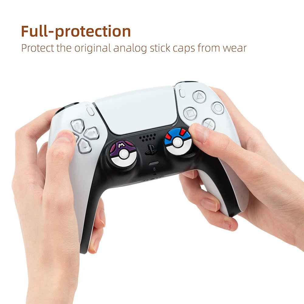 4pcs Silicone Analog Thumb Stick Grip Caps Compatible with PS5/PS4/Xbox One/Switch Pro Controller Joystick Protective Cover