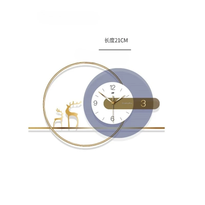 Modern Metal Wall Clocks Living Room Furniture Art Wall Clock Creative Luxury Upscale Hotel Lobby Decorative Clocks T