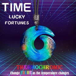 Super Cool Thermochromic Pendant Mysterious Lucky Time Necklace Brings Luck Fortune Awesome Color Changing Trendy Special Gift