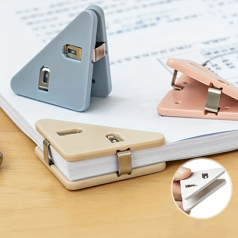 

Multicolor Plastic Triangle File Folder Large Capacity Document Organizer with Safety Buckle Durable Paper Clip for Office Schoo
