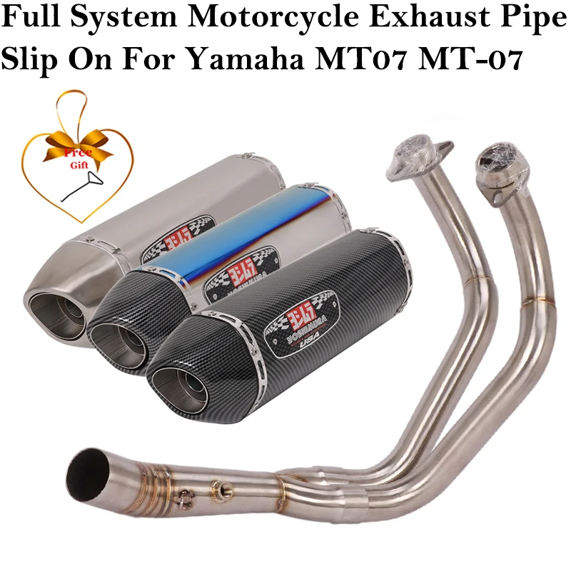 Full Exhaust For YAMAHA MT-07 FZ-07 MT07 FZ07 XSR700 Motorcycle System Modified Escape Muffler DB Killer Front Connect Link Pipe