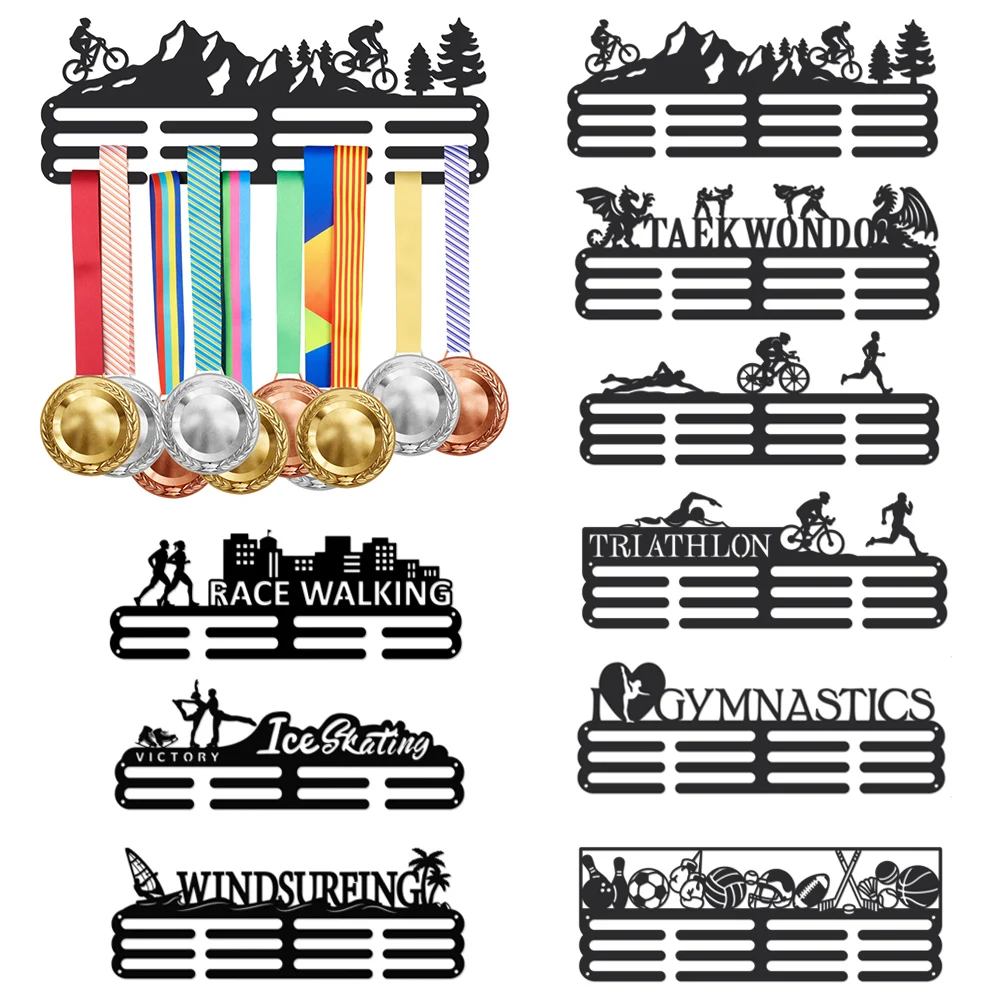 Mountain Biking Medal Hanger Display Medal Hooks for Wall Medals Display Frame Award Rack for Medals Exercise Medal Hanger