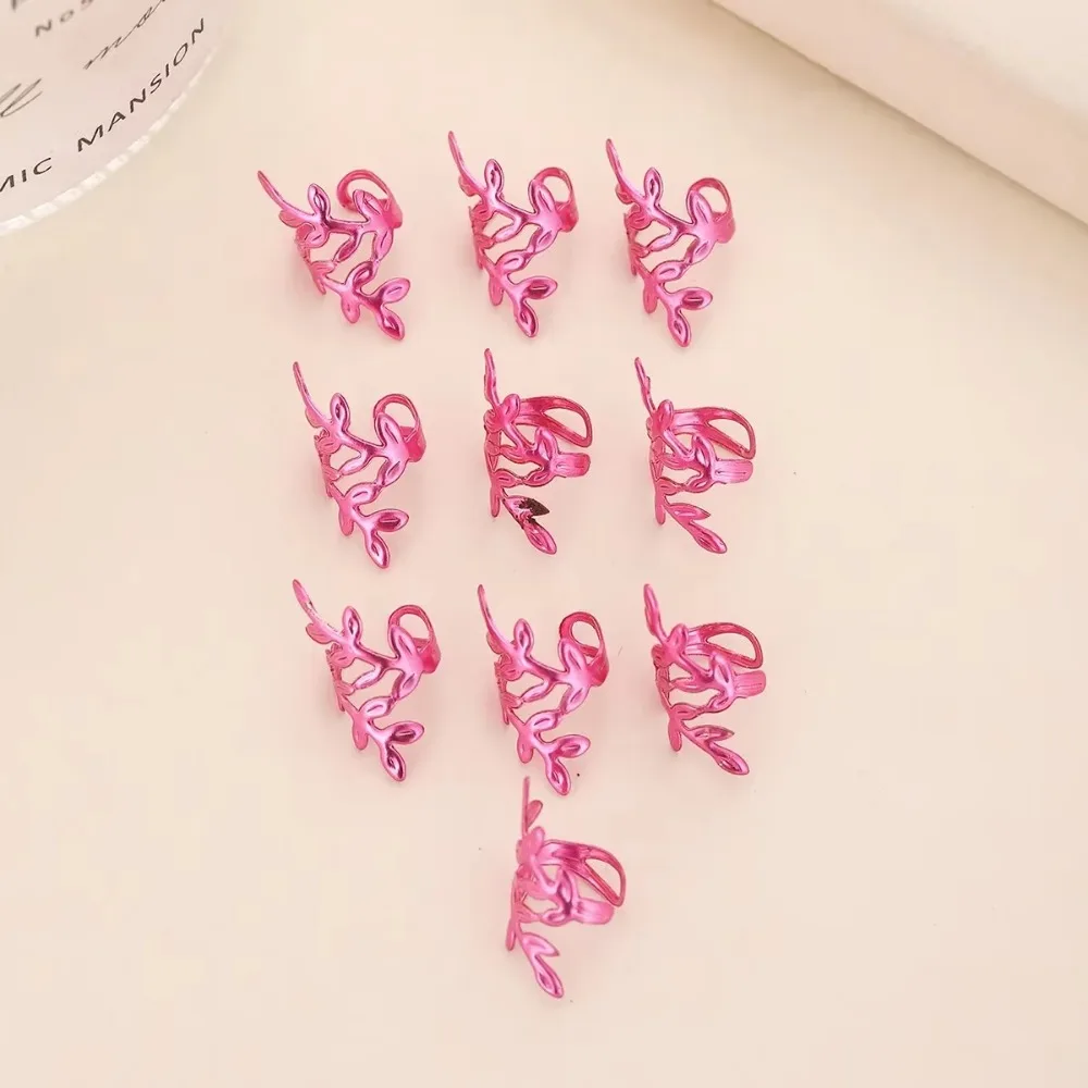 10Pcs Rose Viking Spiral 3D Charm Hair Tubes Braids Dread Dreadlock Beads Clips Cuffs Rings Jewelry Woman Hair Style Accessories view 6
