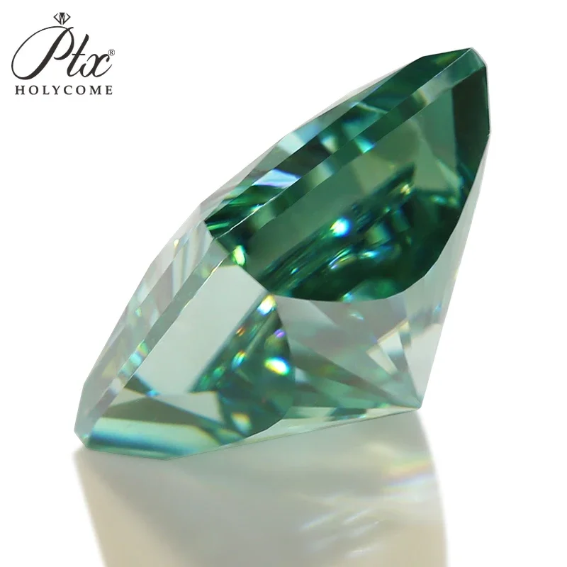 Moissanite Diamond Hot Sale  Princess Shape Loose Gemstones Green Crushed Ice Cut VVS1 Clarity Engagement Jewelry Making Charms