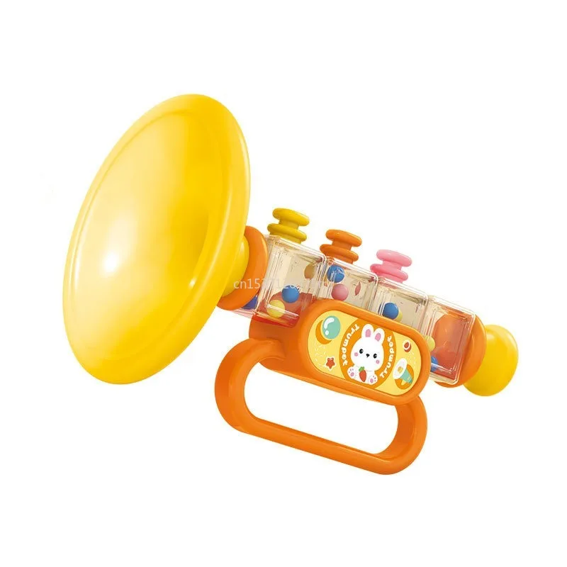 1PC Cartoon Rabbit Trumpet Mini Multi Function Playable Musical Instrument Funny Early Educational Creative Learning Horn Toy