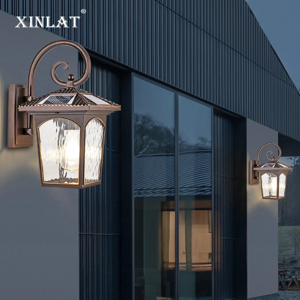 

Retro Wall Lamp Solar Wall Mounted Lights Balcony Villa led Garden Lights New Chinese Outdoor Waterproof Lighting Wall Lights